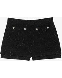 Maje - Clover-embellished Metallic-tweed Shorts - Lyst