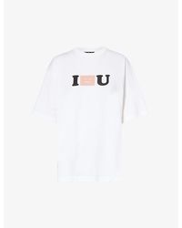 Acne Studios - I Face U Logo-print Cotton-jersey T-shirt - Lyst
