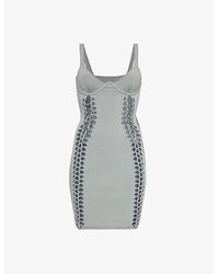 Dion Lee - Braid-embellished Fitted Stretch-knit Mini Dress - Lyst