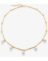 Monica Vinader - Nura 18ct -plated Vermeil Recycled Sterling-silver And Fresh-water Pearl Necklace - Lyst