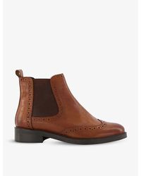Dune - Quest Brogue Leather Chelsea Ankle Boots - Lyst