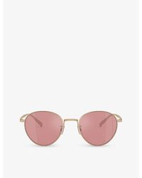 Oliver Peoples - Ov1336st Rhydian Round-frame Titanium Sunglasses - Lyst