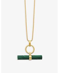 Rachel Jackson - T-bar 22ct Yellow Gold-plated Silver And Malachite Necklace - Lyst
