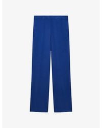 JOSEPH - Sahel Straight-Leg High-Rise Silk-Satin Trousers - Lyst