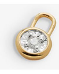 Monica Vinader - Diamond Essential Recycled 18ct Yellow Gold-vermeil Sterling Silver And 0.05ct Diamond Earring Charm - Lyst
