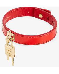 Givenchy - Padlock-charm Adjustable Leather Bracelet - Lyst