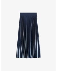Reiss - Serena Pleated Woven Midi Skirt - Lyst