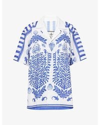 Ara - Brand-Print Relaxed-Fit Woven Shirta - Lyst