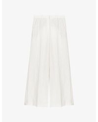 Maje - Wide-Leg High-Rise Lyocell-Blend Trousers - Lyst