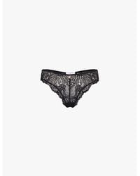 Savage x Fenty - Romantic Mid-Rise Stretch Corded-Lace Brazilian Thong - Lyst