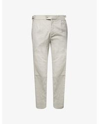 Arne - Tailored Tapered-Leg Linen And Cotton Trousers - Lyst