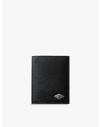 Cartier - Losange Logo-Plaque Grained Leather And Palladium Card Holder - Lyst