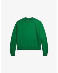 Polo Ralph Lauren - Crewneck Logo-Embroidered Cotton-Jersey Sweatshirt - Lyst