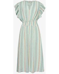 Rails - Iona Stripe-pattern Linen-blend Midi Dress - Lyst