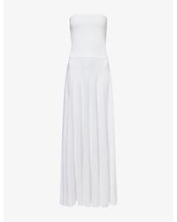 Alaïa - Linen-Blend Maxi Dress - Lyst