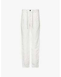 Eleventy - Drawstring Tapered-Leg Linen Trousers - Lyst