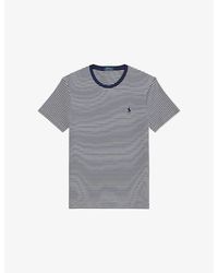Polo Ralph Lauren - Striped Logo-Embroidered Cotton T-Shirt - Lyst