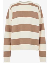 Whistles - Stripe-pattern Relaxed-fit Cotton Sweatshirt - Lyst