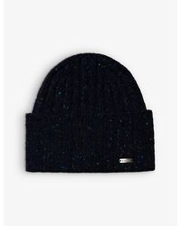 Eton - Brand-plaque Wool-blend Beanie Hat - Lyst