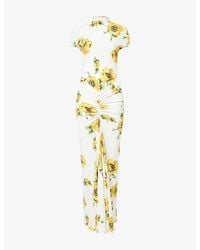 Alaïa - Draped Printed Stretch-Jersey Maxi Dress - Lyst