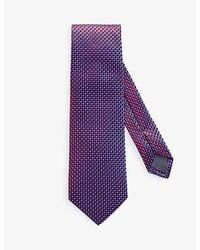 Eton - Geometric-Pattern Silk Tie - Lyst