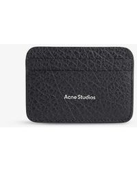 Acne Studios - Logo-embossed Grained Leather Card Holder - Lyst