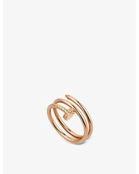 Cartier - Juste Un Clou 18Ct Rose- And 0.08Ct Brilliant-Cut Diamond Ring - Lyst