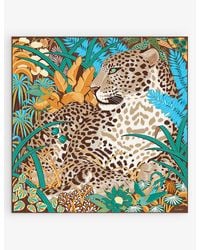 Cartier - Panther In The Jungle Graphic-print Silk-twill Scarf - Lyst