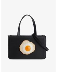 Puppets and Puppets - egg-appliqué Small Leather Top-handle Bag - Lyst