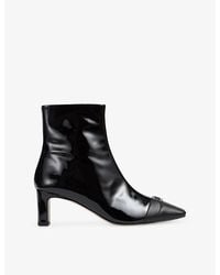LK Bennett - Hylda Patent-Leather Heeled Ankle Boots - Lyst