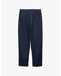 Prada - Brand-Patch Wide-Leg Mid-Rise Jeans - Lyst