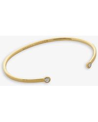 Monica Vinader - Essential 18ct Yellow -plated Vermeil Recycled Sterling-silver And 0.5ct Round-brilliant Diamond Cuff Bracelet - Lyst