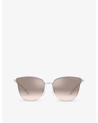 Michael Kors - Mk1120 Salt Lake City Round-frame Metal Sunglasses - Lyst