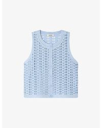 Sandro - Crochet Bead-Embellished Knitted Cardigan - Lyst