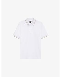 BOSS - Contrast-Trim Short-Sleeve Cotton Polo - Lyst