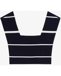 Ted Baker - Ellle Stripe-print Cropped Stretch-knit Top - Lyst