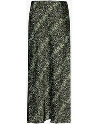 FAVORITE DAUGHTER - The Favorite Snake-pattern Woven Maxi Skirt - Lyst