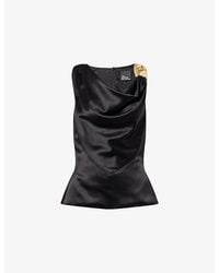 The Dropped Collection - Cowl-Neck Sleeveless Silk Top - Lyst