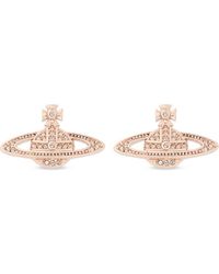 Vivienne Westwood Mini Bas Relief Diamante Orb Earrings - Black