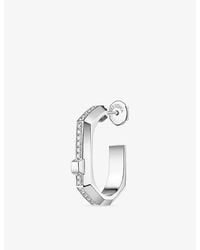 Messika - Moderniste Single Pavé 18Ct And 0.10Ct Diamond Hoop Earring - Lyst