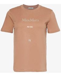 Max Mara - Quieto Logo-print Cotton-jersey T-shirt - Lyst