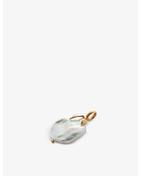 Monica Vinader - Keshi 18ct Yellow Gold-plated Sterling Silver Vermeil And Freshwater Pearl Pendant Charm - Lyst