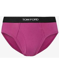 Tom Ford - Branded-waistband Stretch-cotton Briefs - Lyst