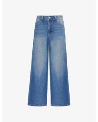 House Of Sunny - Self-Tie-Fastening Brand-Plaque Wide-Leg Low-Rise Denim-Blend Jeans - Lyst
