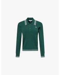 Sporty & Rich - Embroidered-Logo Cable-Knit Polo Jumper - Lyst