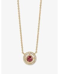 Astley Clarke - October Birthstone 14Ct- Tourmaline And 0.08Ct Lab-Grown Diamond Pendant Necklace - Lyst