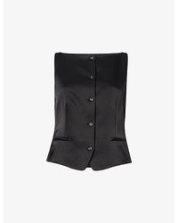 Theory - Tailored Boat-Neck Satin Waistcoat - Lyst