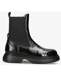 Ganni - Chunky Pull-tab Faux-leather Chelsea Boots - Lyst