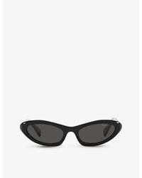 Miu Miu - Mu 09ys Solar Oval-frame Acetate Sunglasses - Lyst