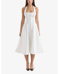 princess polly baby blue dress House Of Cb Debutante Backless Midi Dress in White